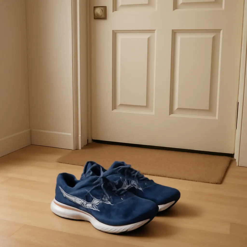 preparar o ambiente para voltar a treinar depois de faltar, com tênis e roupa prontos