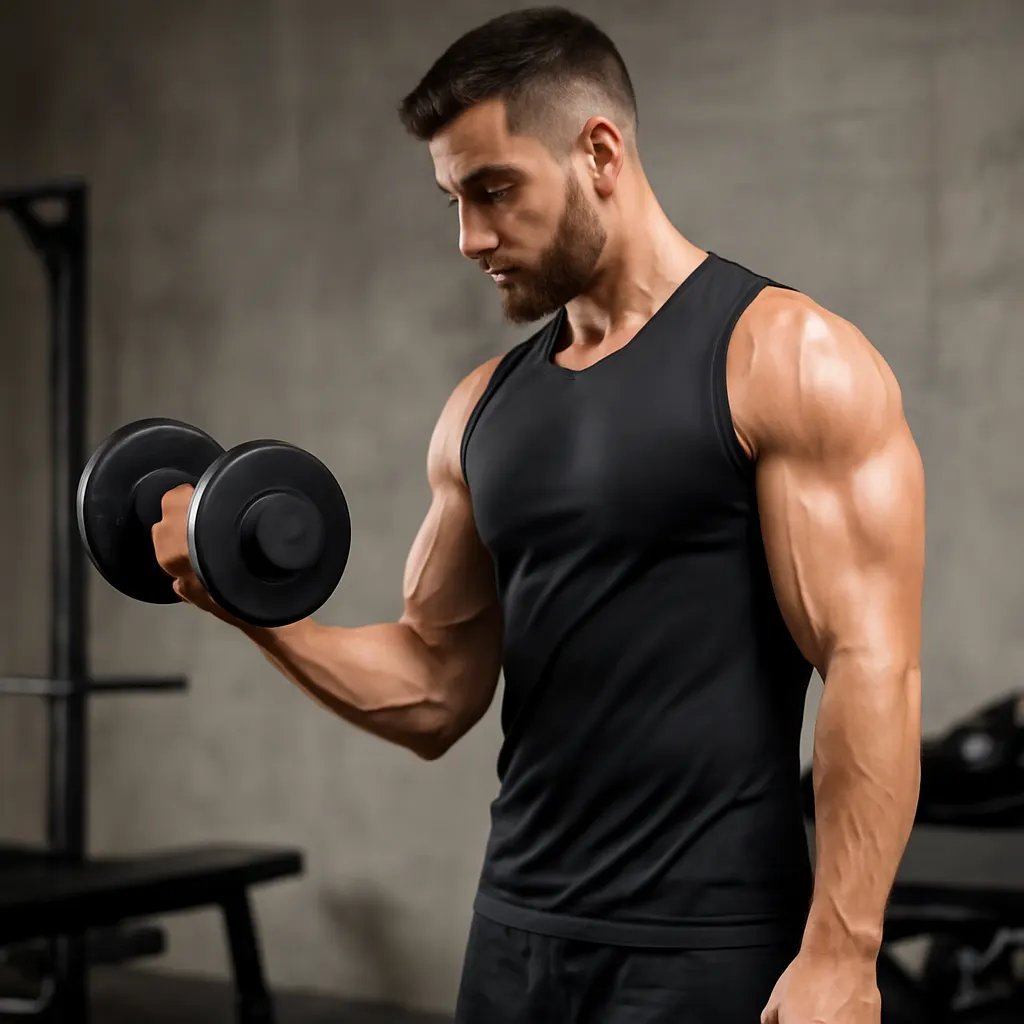 lengthened partial bicep curl held in the stretched position