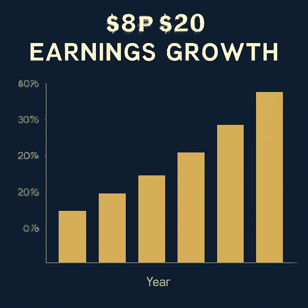Bar chart showing S&P 500 earnings growth rising sharply year over year